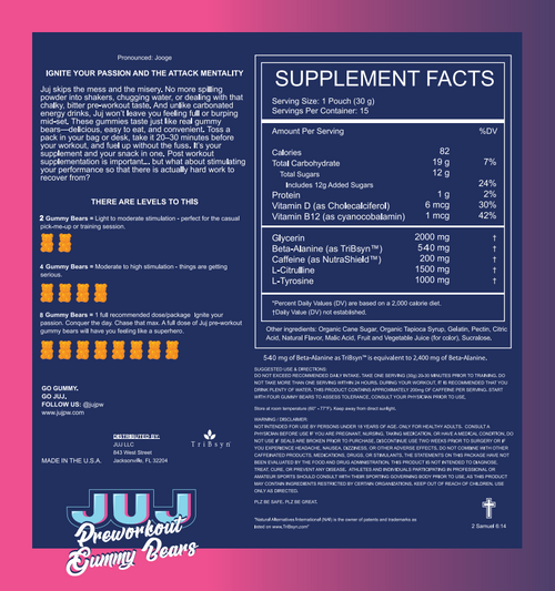 Juj Preworkout Gummy Bears